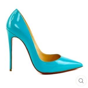 Faux patent leather Coleter blue stiletto pumps sz. 7.5